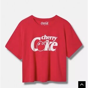 Relaxed Fit Cherry Coke Crop Top